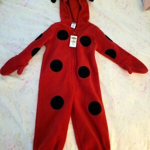 Old Navy Ladybug Costume Baby Size L/XL 12-24 Months Black & Red One Piece - NOS